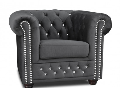 Chesterfield Armchair TV Couch 1-Seater Sofa Textile Fabric Sofas Upholstery New
